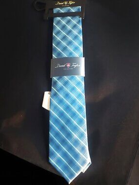 NECK TIE WITH BLUES AND WHITE DAVID TAYLOR